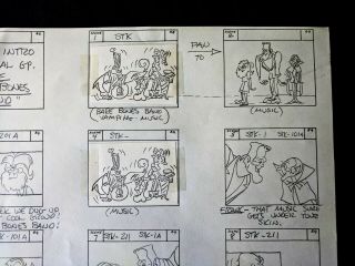 Groovie Goolies 1970 Animation Production Hand Drawn 15 Second STORYBOARD 1 Page 3