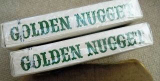 Vintage 2 Golden Nugget Hotel & Casino Downtown Vegas Green Playing Cards 4