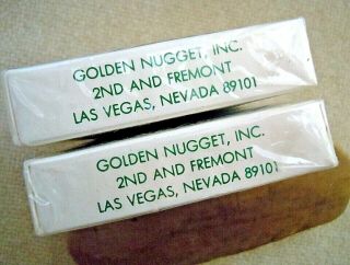 Vintage 2 Golden Nugget Hotel & Casino Downtown Vegas Green Playing Cards 5