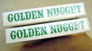 Vintage 2 Golden Nugget Hotel & Casino Downtown Vegas Green Playing Cards 6