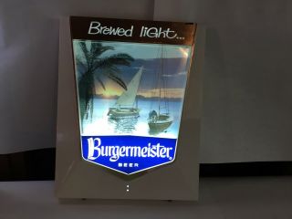 Burgermeister Beer Light Up Motion Sign Vintage Pub Bar Unique