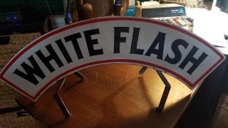 Rare Atlantic White Flash Globe Topper Sign