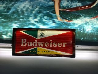 Vintage Budweiser Bar Light Water Ski King Of Beers Pub Bar Lighted Up 2