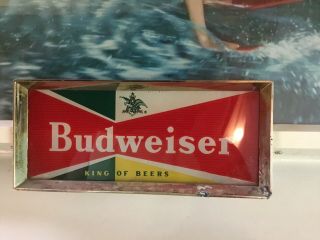 Vintage Budweiser Bar Light Water Ski King Of Beers Pub Bar Lighted Up 5