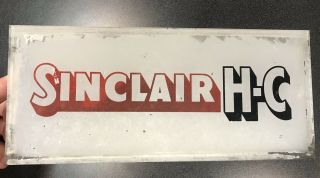 Vintage Sinclair Oil Glass Gas Station Pump Dino Part Sign H - C