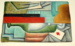 Russian Avant Garde Cubo Futurism Oil Painting Sign Nadezhda Udaltsova,  1920 ' s 12
