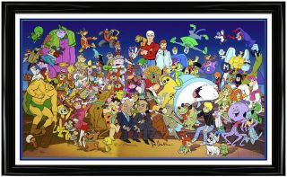 Hanna Barbera Hand Painted Cel Signed All Together Large Animation Art 2