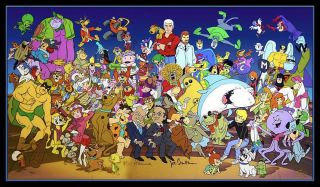 Hanna Barbera Hand Painted Cel Signed All Together Large Animation Art 3