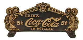 Vintage - Look Rustic Cast Iron Coca - Cola Coke Cash Register Topper Sign Plaque