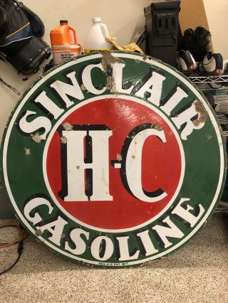Vintage H - C Sinclair Gasoline double - sided 48 