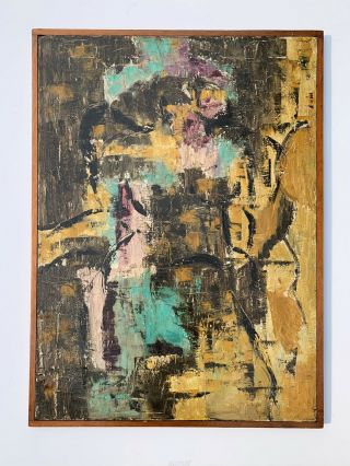 Fine 1940s Mid Century Modern Abstract Expressionist Oil On Canvas Kantor / Dale