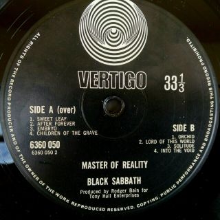 Black Sabbath UK 1st press Nr Ex Swirl 1971 Master of Reality Box,  Poster 1Y12Y1 8