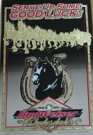 BUDWEISER Clydesdales Beer Mirror (SERVE UP SOME GOOD LUCK) 5
