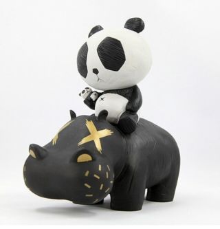 Cacooca Panda Riding A Hippo (p.  R.  A.  H) - Black