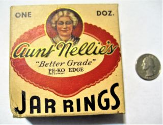 Old Full Fruit Jar Rubbers Box " Aunt Nellie 