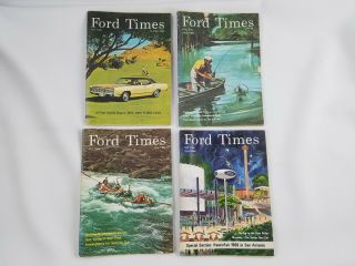 4 Vintage Ford Times Magazines 1968 Year June,  July,  Oct,  And April