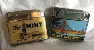 Old Penguin Lighters The Casino Las Vegas&san Francisco Golden Gate Bridge