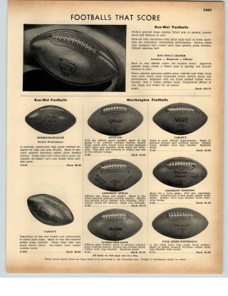 1942 Paper Ad Kenwel Football Jim Crowley Leather Wing Helmet Pants Pads