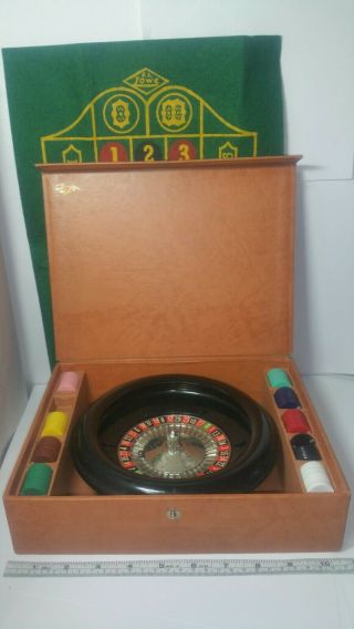 Vintage E.  S.  Lowe Roulette Game Set With Ball And Case.  Metal Wheel.