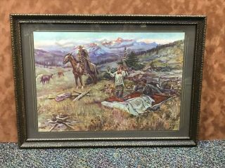 Charles Russell " The Call Of The Law " 1914 Vtg Print Cowboy & Western Heritage