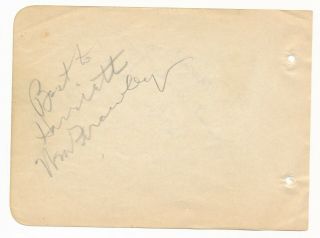 William Frawley / Esther Muir - Autographs - " I Love Lucy " & " Marx Bros "