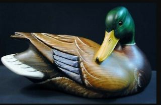 Ducks Unlimited Signed Kw White Mallard Decoy - Pristine