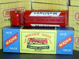 Matchbox Lesney Thorneycroft MOBILGAS Petrol M - 8 - A red GPW Major VNM crafted box 7