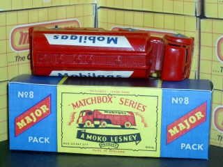 Matchbox Lesney Thorneycroft MOBILGAS Petrol M - 8 - A red GPW Major VNM crafted box 8