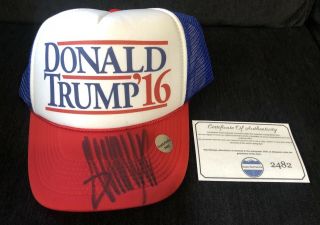 President Donald Trump Hand Signed Campaign Hat Autograph With
