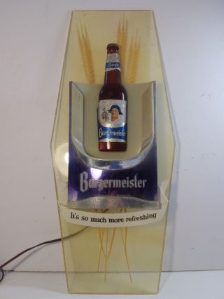 Rare Vintage 1960s " Burgermeister Beer " Lighted / Light Up Bar Sign