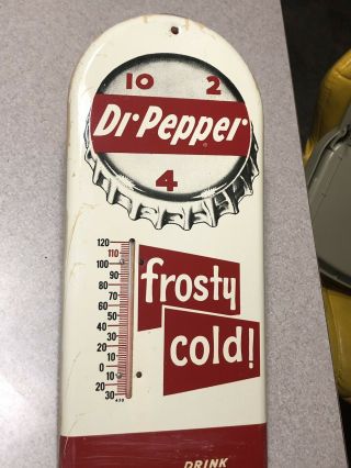 Vintage Dr Pepper 10 2 4 Bottle Cap Thermometer 3