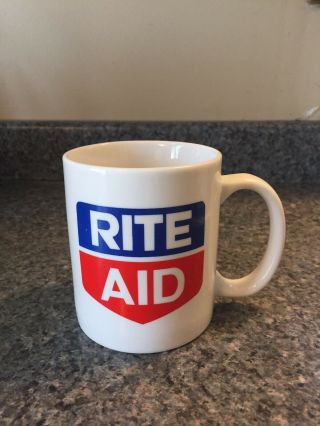 Rite Aid Pharmacy Drugstore Coffee Tea Mug Red White Blue Cup