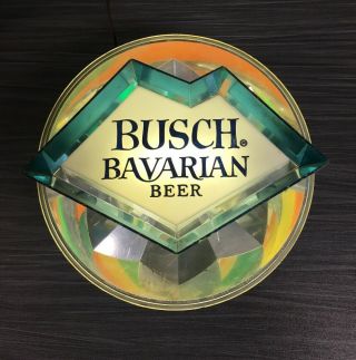 Vintage Busch Bavarian Beer Lighted Motion Sign With Color Wheel Bar Man Cave