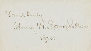 Henry W.  Longfellow.  Poet.  Signature.  Paul Revere’s Ride,  The Song Of Hiawatha,