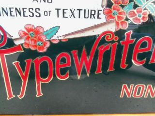 ANTIQUE BERKSHIRE GLASS REVERSE PAINTED TYPEWRITER PAPER SIGN NONE BETTER,  RARE 6