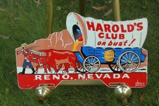 Vintage Harold’s Club License Plate Topper Reno Nevada