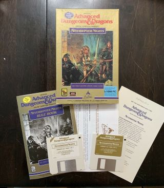Neverwinter Nights America Online Disks & Rule Book & Ssi Ad&d Version 2