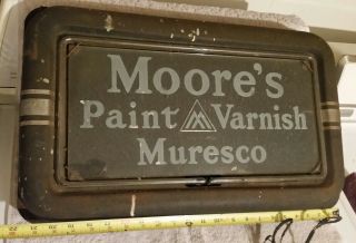 Antique 1921 Moores Paint Varnish Art Deco Neon Sign - Benjamin Moore EARLY 4