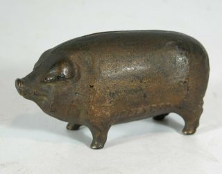 1902 Large Pig / Hog Cast Iron Bank Figural Still Bank By John Harper Penny Bank