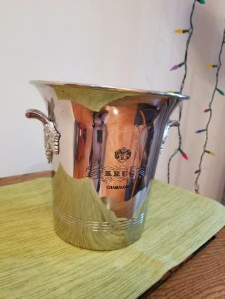 KRUG Champagne Vintage Silver Plated Ice Bucket Cooler 4