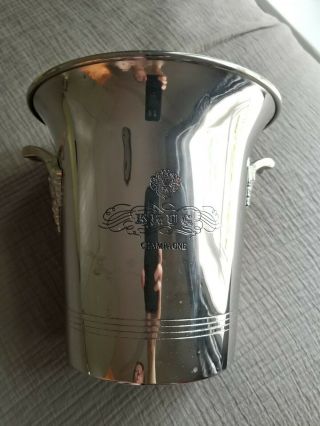 KRUG Champagne Vintage Silver Plated Ice Bucket Cooler 5