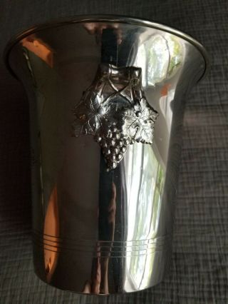 KRUG Champagne Vintage Silver Plated Ice Bucket Cooler 8