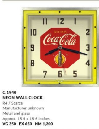 Rare Early Coke Neon Clock Circa 1940s 7