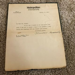 Theodore Roosevelt " Americanism And Preparedness " Book With Hand Signed Letter