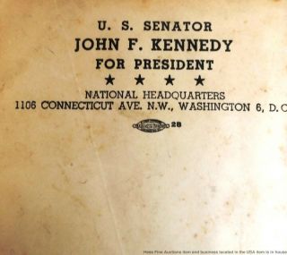 John F Kennedy JFK President Senator Candidate Autograph September 1960 Letter 7
