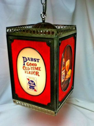 Pabst lighted beer sign lighted hanging wall hanging motion spinning light MX4 2