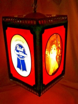 Pabst lighted beer sign lighted hanging wall hanging motion spinning light MX4 3
