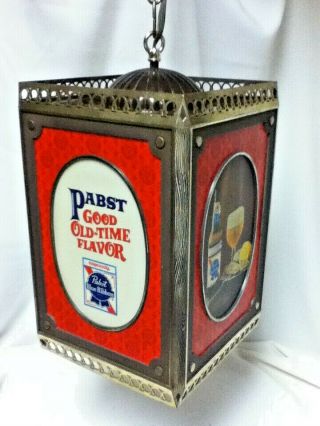 Pabst lighted beer sign lighted hanging wall hanging motion spinning light MX4 4