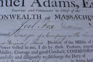 Samuel Adams Signed Document 4