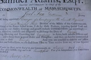 Samuel Adams Signed Document 6